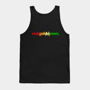 Minimal Red Gold and Green Rasta Colors Reggae Tank Top